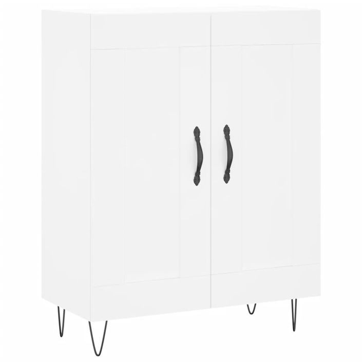 Buffet haut Blanc 69,5x34x180 cm Bois d'ingénierie - Photo n°7