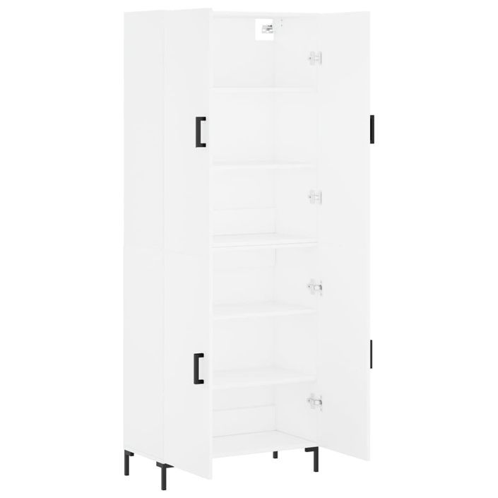 Buffet haut Blanc 69,5x34x180 cm Bois d'ingénierie - Photo n°4