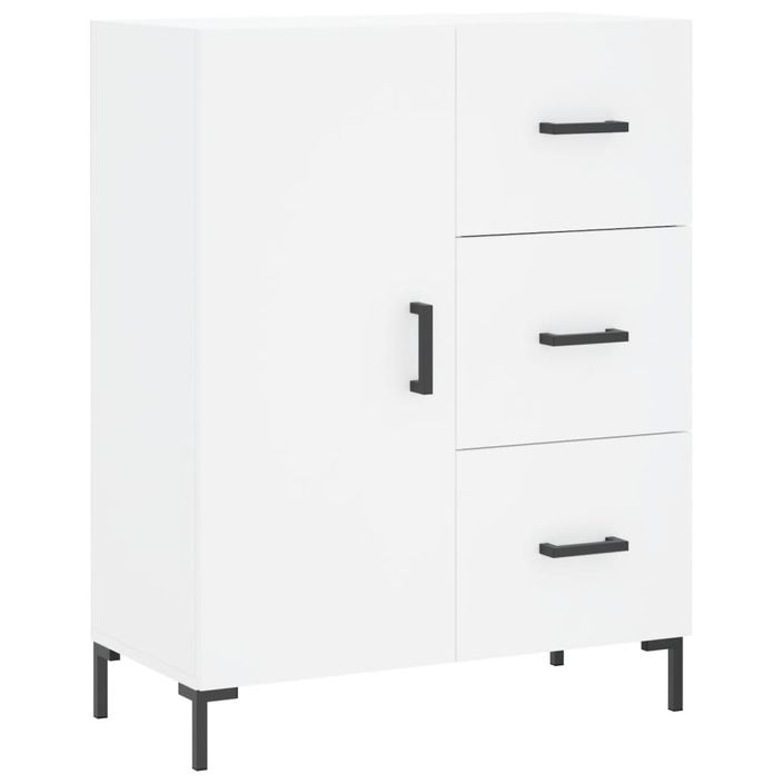 Buffet haut Blanc 69,5x34x180 cm Bois d'ingénierie - Photo n°7