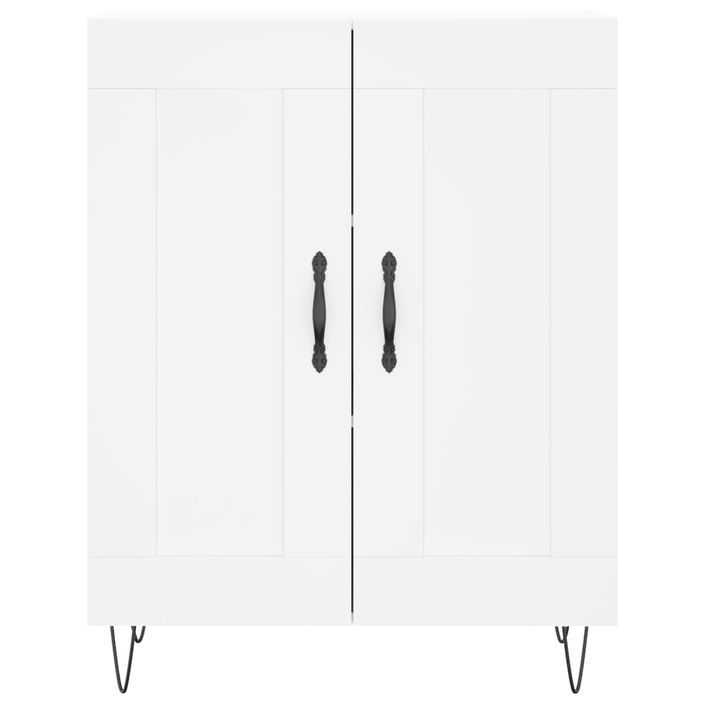 Buffet haut Blanc 69,5x34x180 cm Bois d'ingénierie - Photo n°8