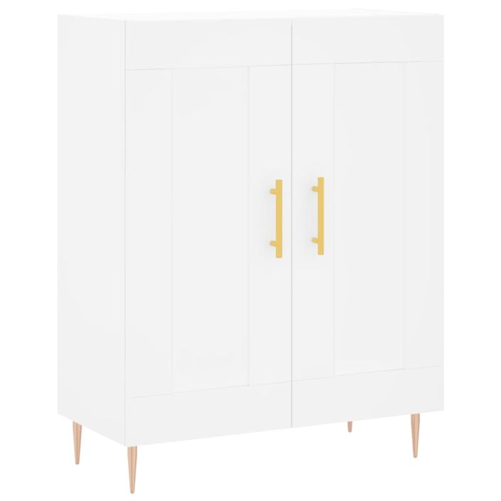 Buffet haut Blanc 69,5x34x180 cm Bois d'ingénierie - Photo n°7