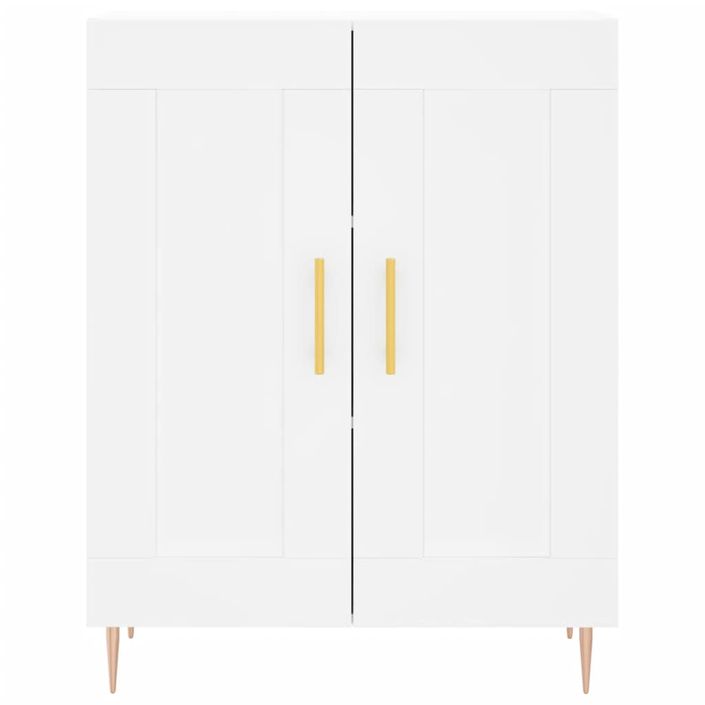 Buffet haut Blanc 69,5x34x180 cm Bois d'ingénierie - Photo n°8