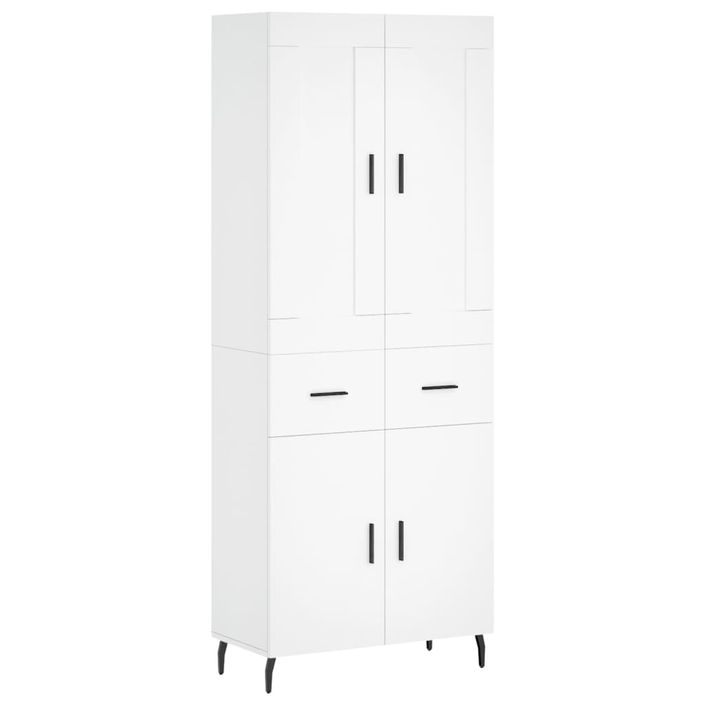 Buffet haut Blanc 69,5x34x180 cm Bois d'ingénierie - Photo n°1