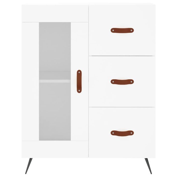 Buffet haut Blanc 69,5x34x180 cm Bois d'ingénierie - Photo n°8