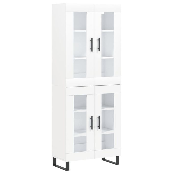 Buffet haut Blanc 69,5x34x180 cm Bois d'ingénierie - Photo n°1