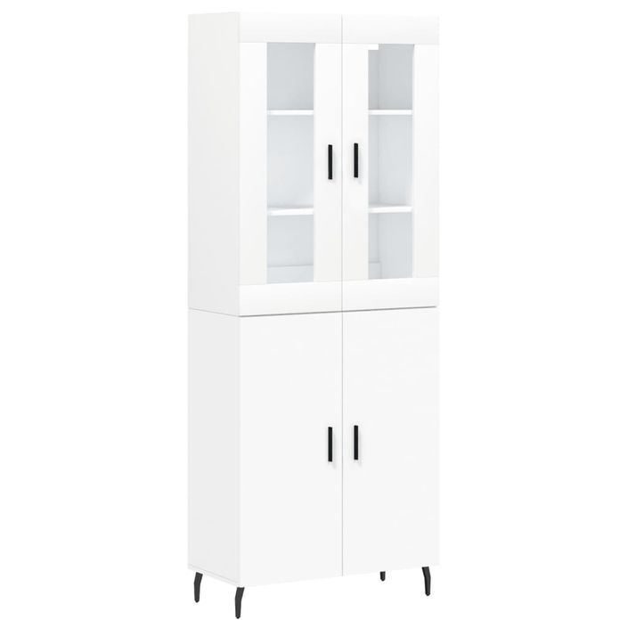 Buffet haut Blanc 69,5x34x180 cm Bois d'ingénierie - Photo n°1