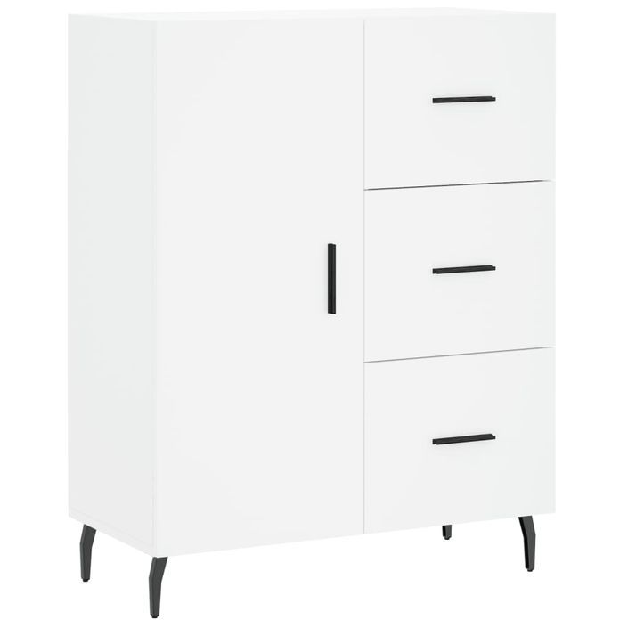 Buffet haut Blanc 69,5x34x180 cm Bois d'ingénierie - Photo n°7