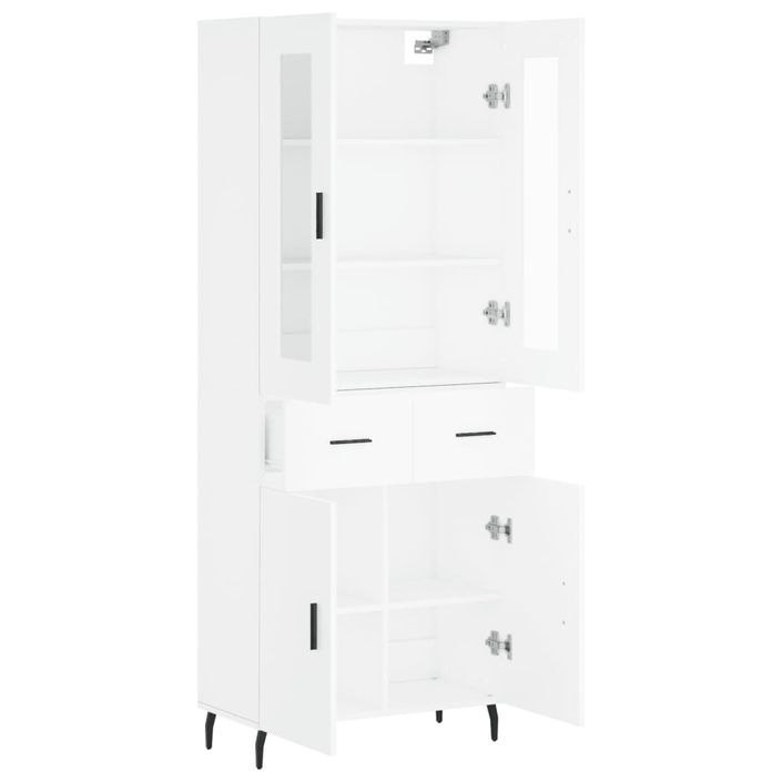 Buffet haut Blanc 69,5x34x180 cm Bois d'ingénierie - Photo n°4