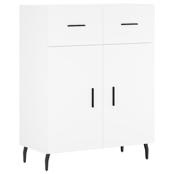 Buffet haut Blanc 69,5x34x180 cm Bois d'ingénierie - Photo n°7