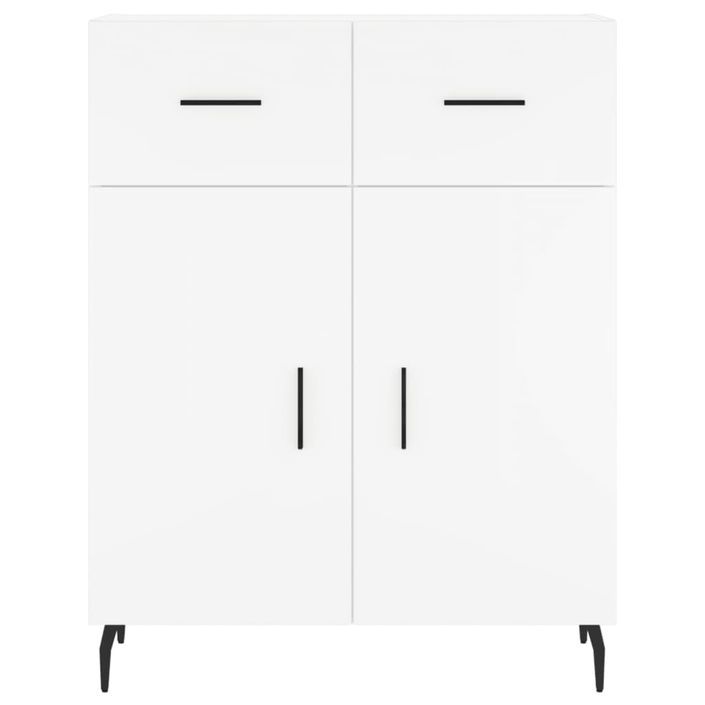 Buffet haut Blanc 69,5x34x180 cm Bois d'ingénierie - Photo n°8