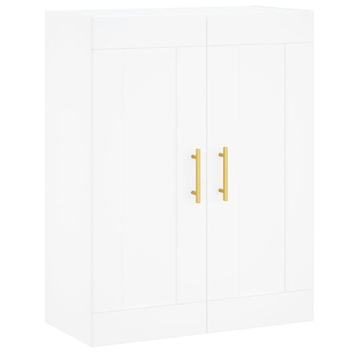 Buffet haut Blanc 69,5x34x180 cm Bois d'ingénierie - Photo n°5