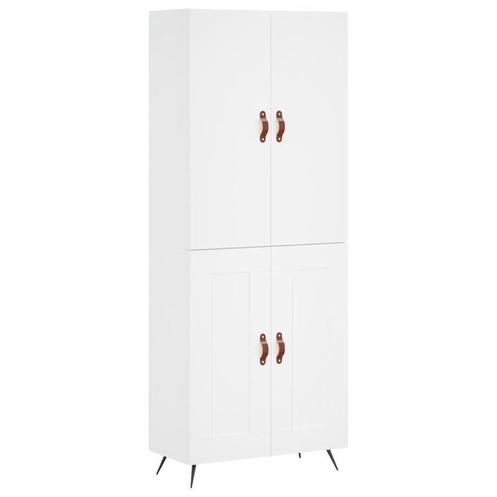 Buffet haut Blanc 69,5x34x180 cm Bois d'ingénierie - Photo n°1