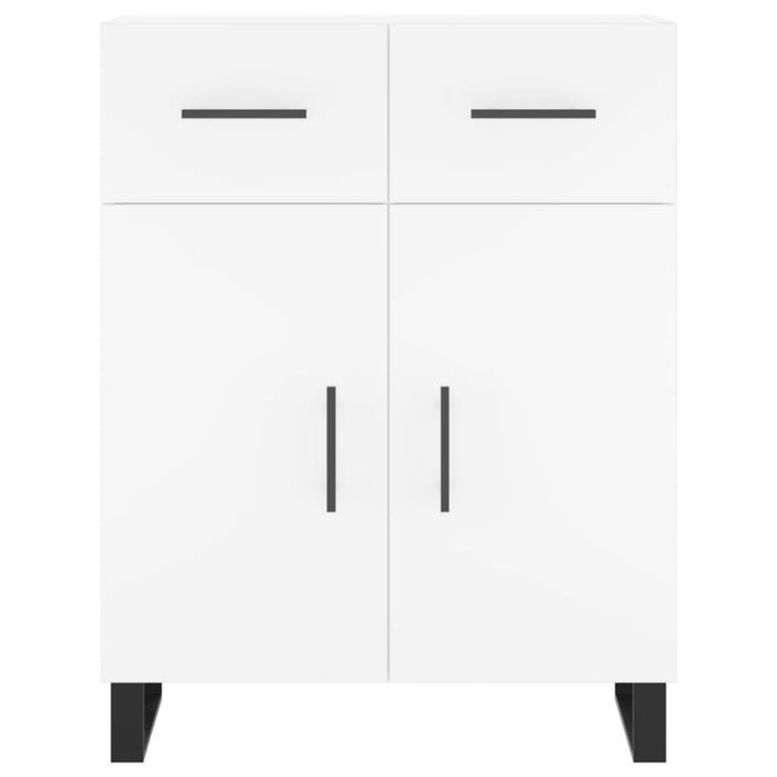 Buffet haut Blanc 69,5x34x180 cm Bois d'ingénierie - Photo n°8