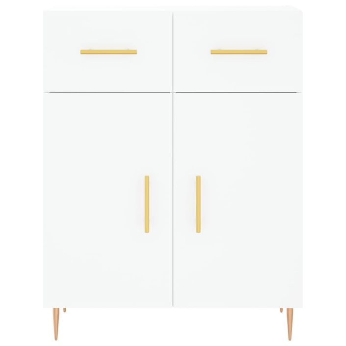 Buffet haut Blanc 69,5x34x180 cm Bois d'ingénierie - Photo n°8