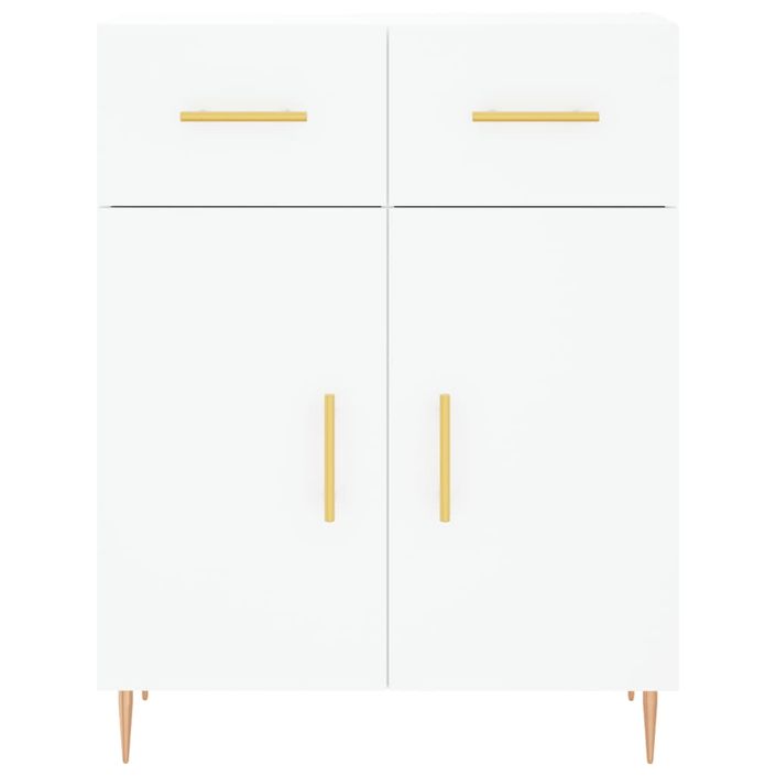 Buffet haut Blanc 69,5x34x180 cm Bois d'ingénierie - Photo n°8