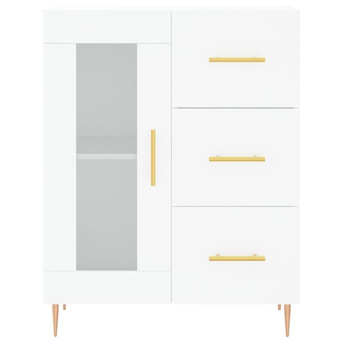 Buffet haut Blanc 69,5x34x180 cm Bois d'ingénierie - Photo n°8