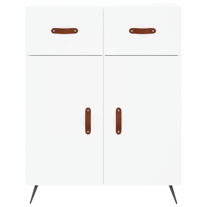 Buffet haut Blanc 69,5x34x180 cm Bois d'ingénierie - Photo n°8