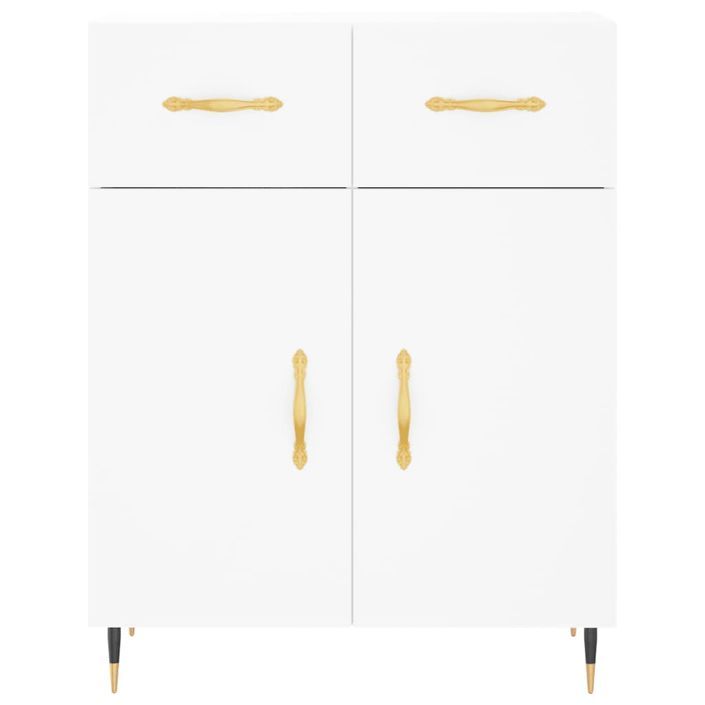 Buffet haut Blanc 69,5x34x180 cm Bois d'ingénierie - Photo n°8