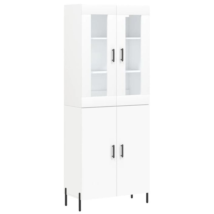 Buffet haut Blanc 69,5x34x180 cm Bois d'ingénierie - Photo n°1