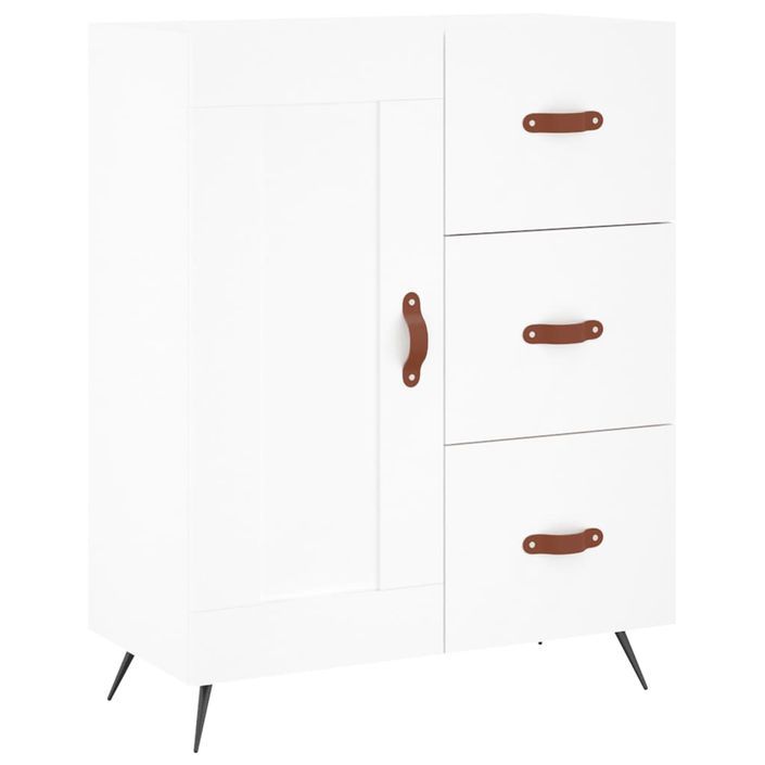 Buffet haut Blanc 69,5x34x180 cm Bois d'ingénierie - Photo n°7