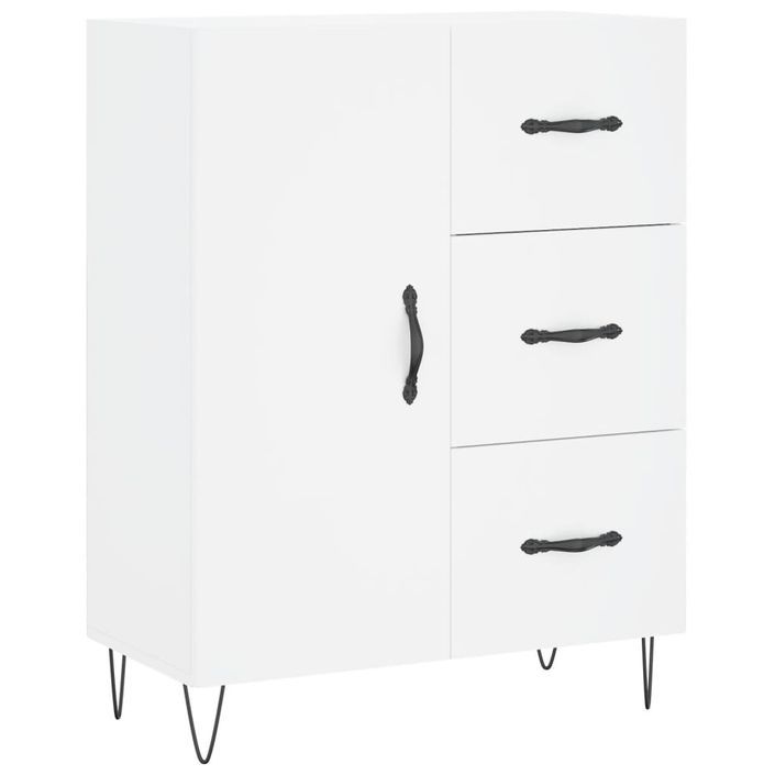 Buffet haut Blanc 69,5x34x180 cm Bois d'ingénierie - Photo n°7