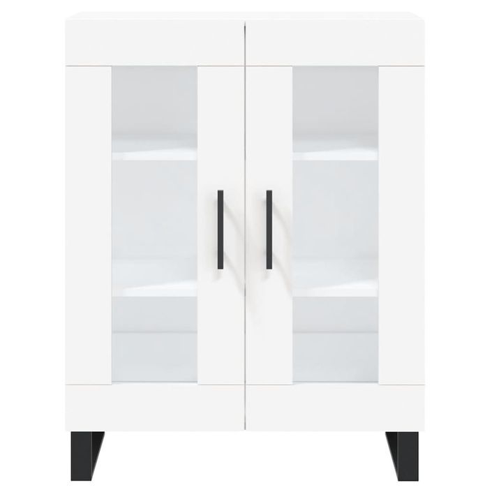 Buffet haut Blanc 69,5x34x180 cm Bois d'ingénierie - Photo n°8