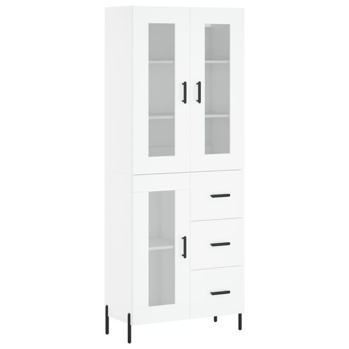 Buffet haut Blanc 69,5x34x180 cm Bois d'ingénierie - Photo n°1