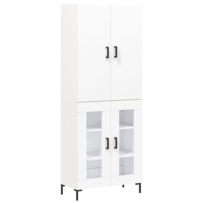 Buffet haut Blanc 69,5x34x180 cm Bois d'ingénierie - Photo n°1