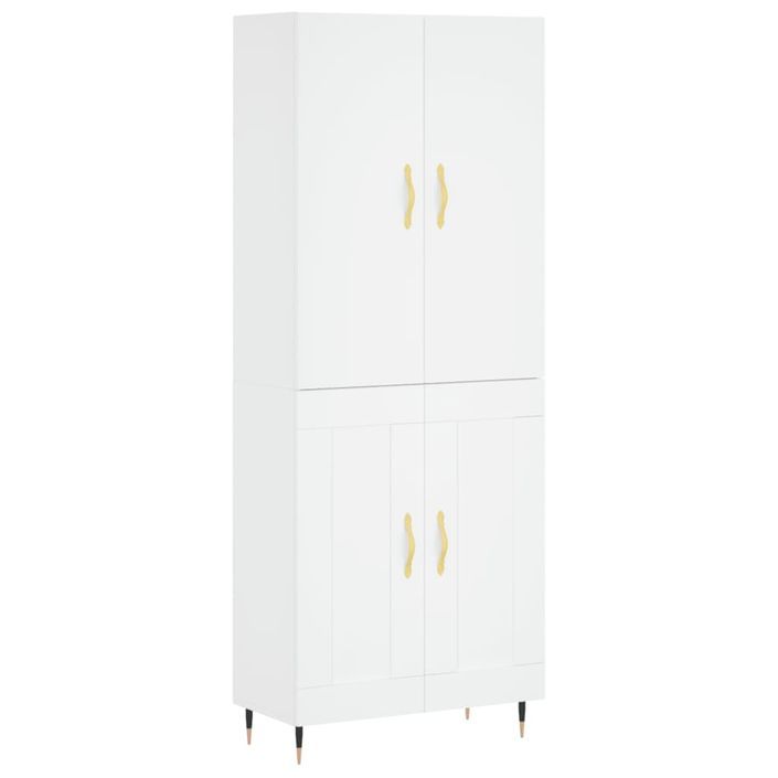 Buffet haut Blanc 69,5x34x180 cm Bois d'ingénierie - Photo n°1