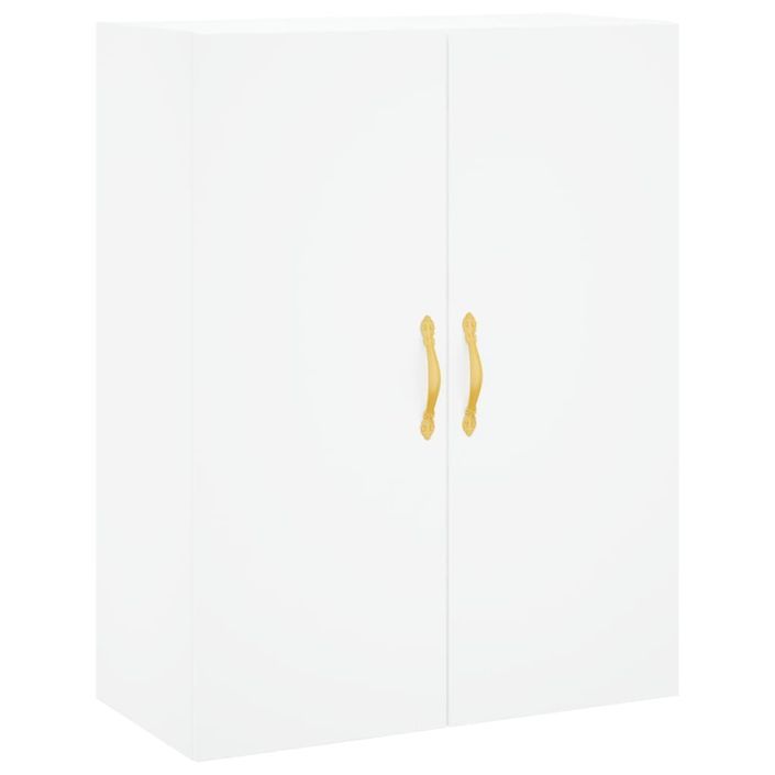 Buffet haut Blanc 69,5x34x180 cm Bois d'ingénierie - Photo n°5