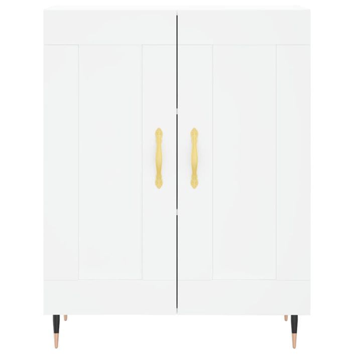 Buffet haut Blanc 69,5x34x180 cm Bois d'ingénierie - Photo n°8