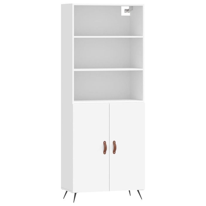 Buffet haut Blanc 69,5x34x180 cm Bois d'ingénierie - Photo n°1