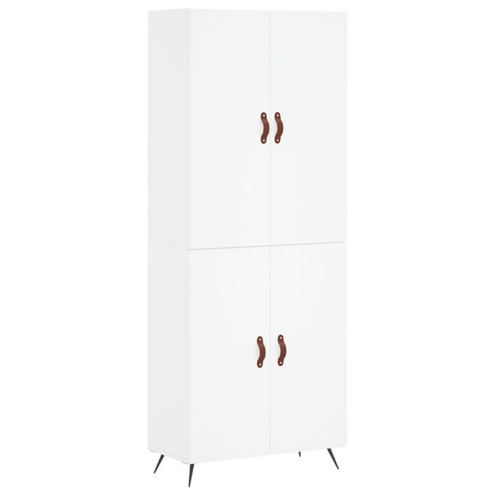 Buffet haut Blanc 69,5x34x180 cm Bois d'ingénierie - Photo n°1