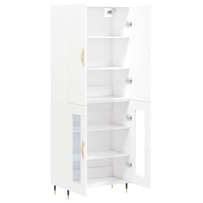 Buffet haut Blanc 69,5x34x180 cm Bois d'ingénierie - Photo n°4