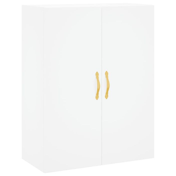 Buffet haut Blanc 69,5x34x180 cm Bois d'ingénierie - Photo n°5