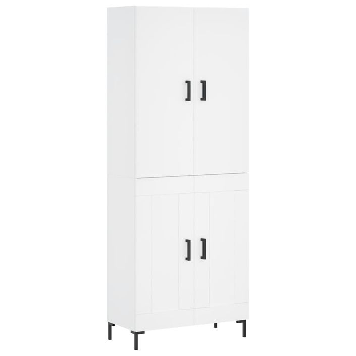 Buffet haut Blanc 69,5x34x180 cm Bois d'ingénierie - Photo n°1