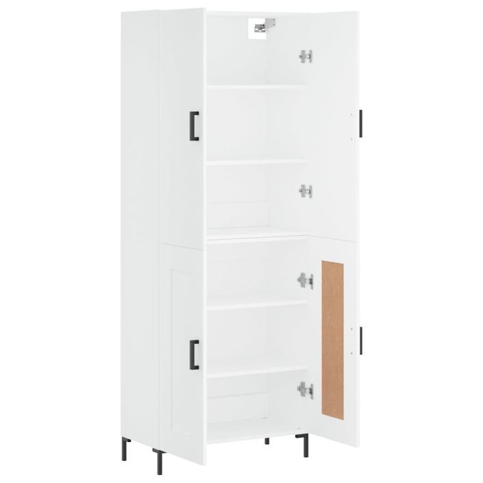 Buffet haut Blanc 69,5x34x180 cm Bois d'ingénierie - Photo n°4