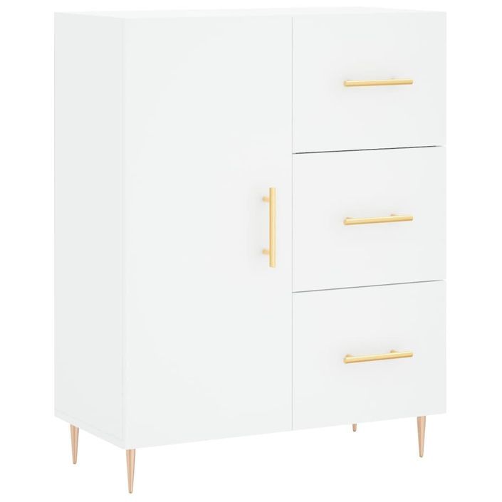 Buffet haut Blanc 69,5x34x180 cm Bois d'ingénierie - Photo n°7