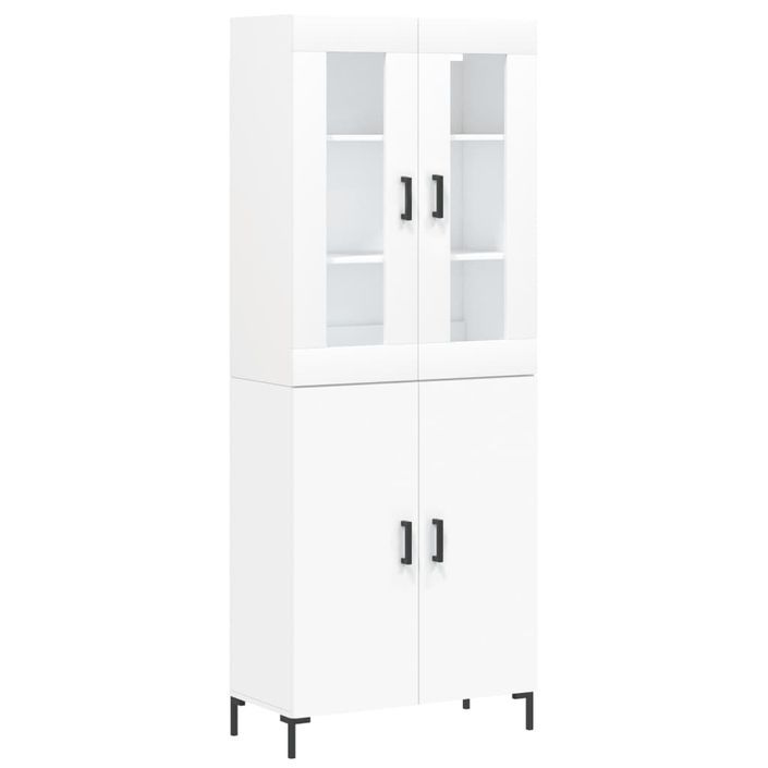 Buffet haut Blanc 69,5x34x180 cm Bois d'ingénierie - Photo n°1