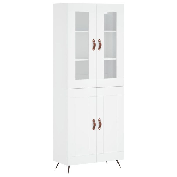 Buffet haut Blanc 69,5x34x180 cm Bois d'ingénierie - Photo n°1