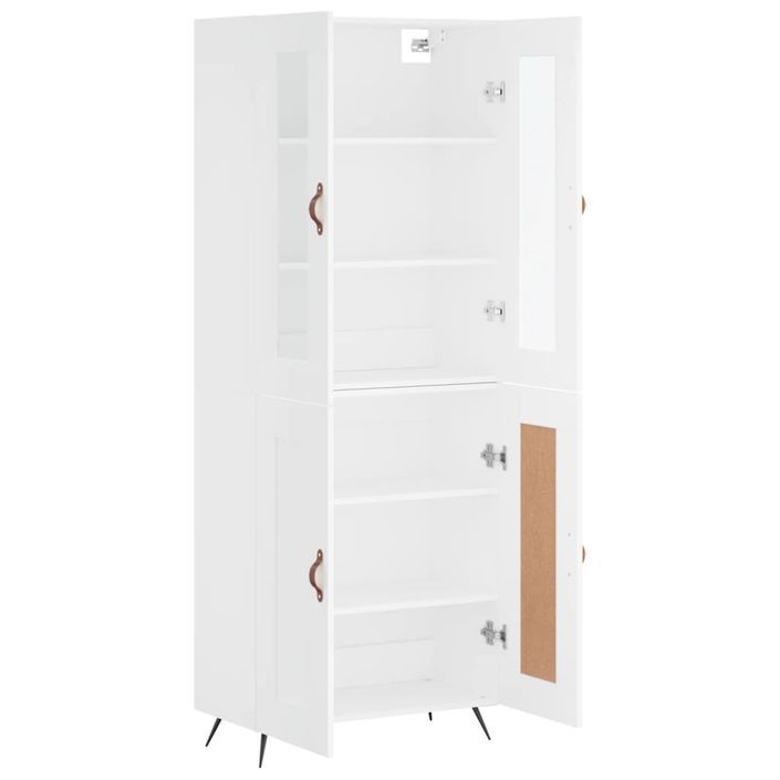 Buffet haut Blanc 69,5x34x180 cm Bois d'ingénierie - Photo n°4