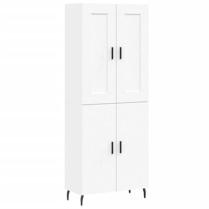 Buffet haut Blanc 69,5x34x180 cm Bois d'ingénierie - Photo n°1