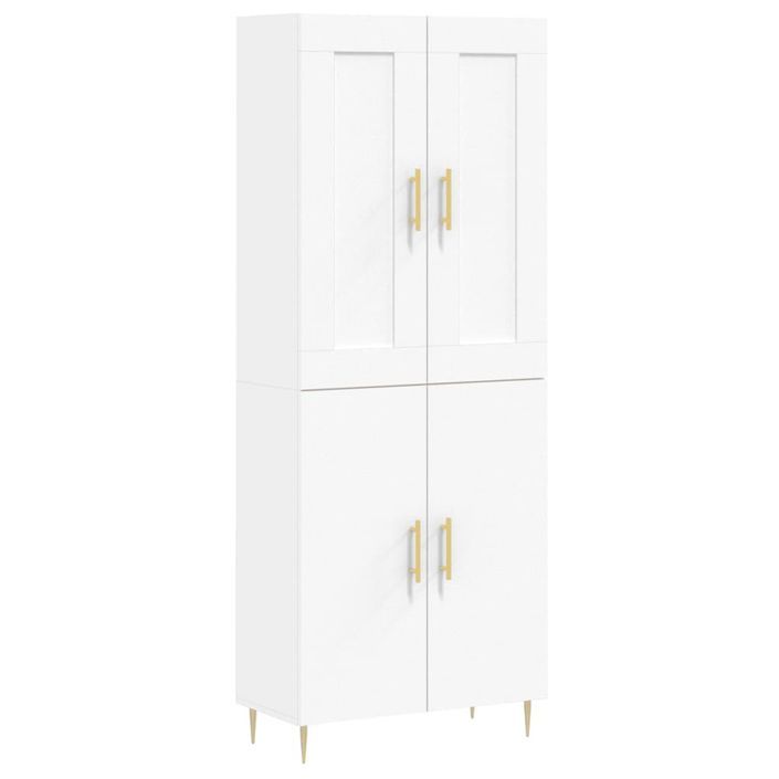 Buffet haut Blanc 69,5x34x180 cm Bois d'ingénierie - Photo n°1