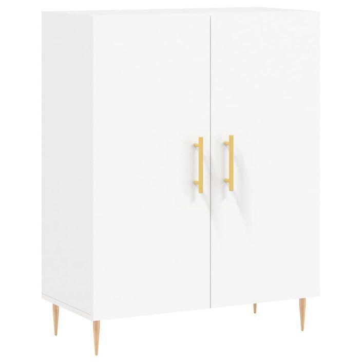 Buffet haut Blanc 69,5x34x180 cm Bois d'ingénierie - Photo n°7