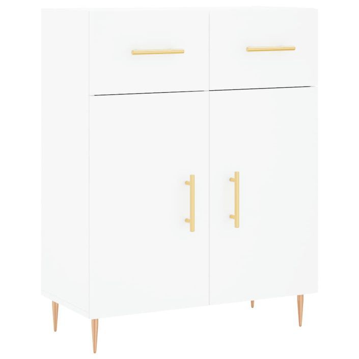 Buffet haut Blanc 69,5x34x180 cm Bois d'ingénierie - Photo n°7