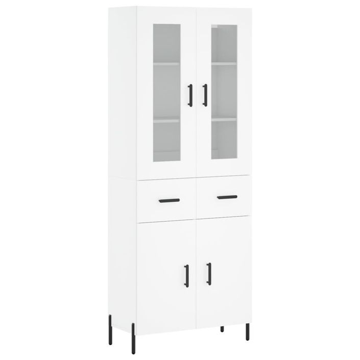 Buffet haut Blanc 69,5x34x180 cm Bois d'ingénierie - Photo n°1