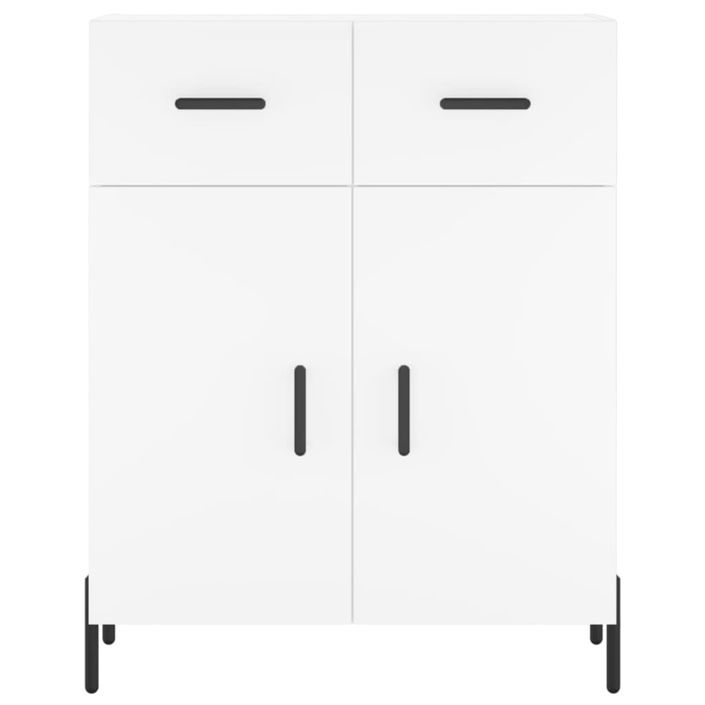 Buffet haut Blanc 69,5x34x180 cm Bois d'ingénierie - Photo n°8