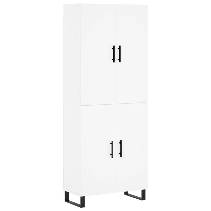 Buffet haut Blanc 69,5x34x180 cm Bois d'ingénierie - Photo n°1