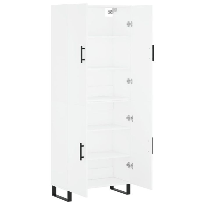 Buffet haut Blanc 69,5x34x180 cm Bois d'ingénierie - Photo n°4