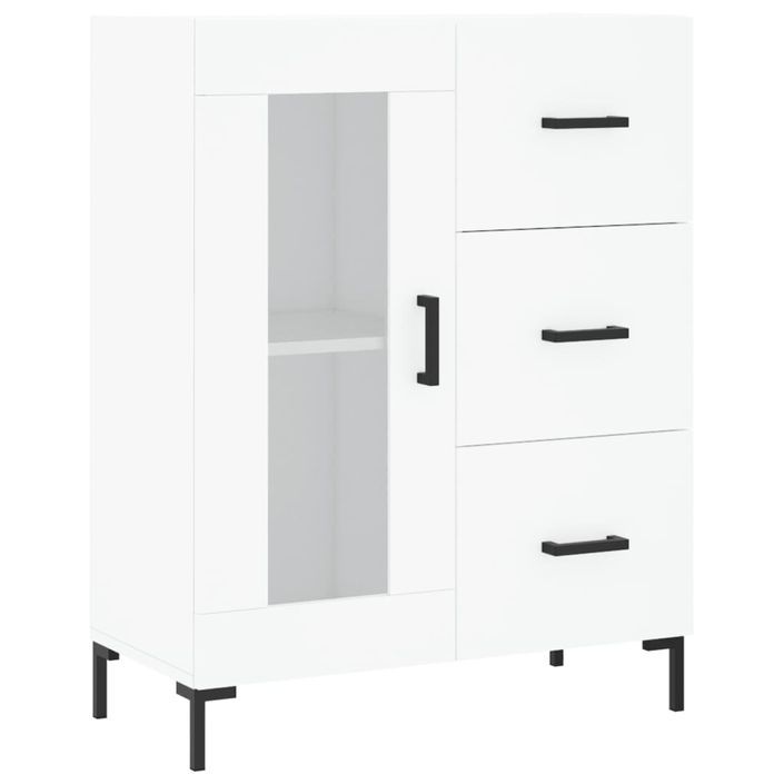 Buffet haut Blanc 69,5x34x180 cm Bois d'ingénierie - Photo n°7